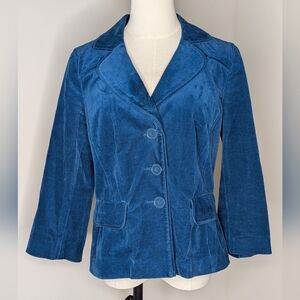 Halogen Corduroy Cotton Blazer Women's Suit Jacket Velvet Preppy Fall Academia M